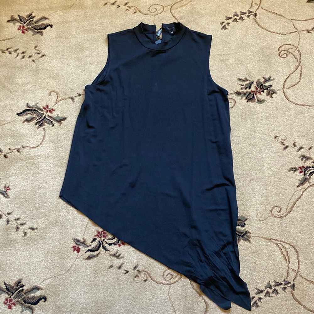 Massimo Dutti brand new black sleeveless asymmetrical top
